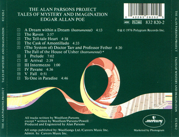 The Alan Parsons Project : Tales Of Mystery And Imagination (CD, Album, RE)