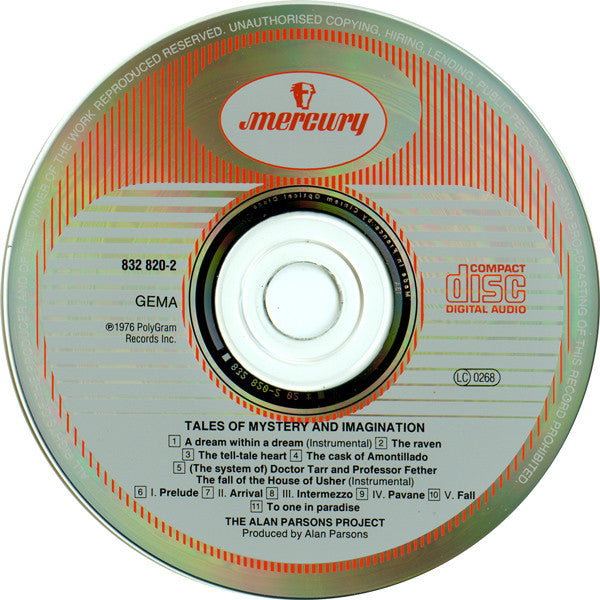 The Alan Parsons Project : Tales Of Mystery And Imagination (CD, Album, RE)