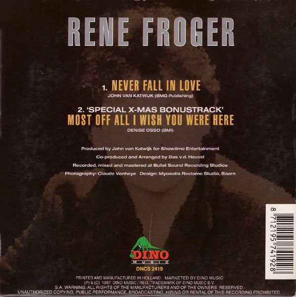 René Froger : Never Fall In Love (CD, Single)
