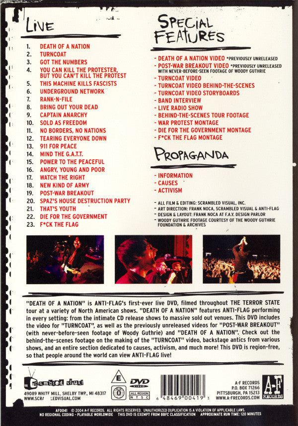 Anti-Flag : Death Of A Nation (DVD-V, NTSC)