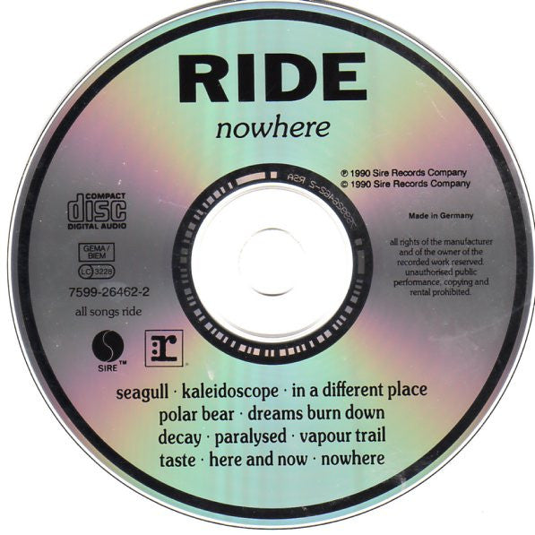 Ride : Nowhere (CD, Album)