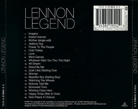 John Lennon : Lennon Legend (The Very Best Of John Lennon) (CD, Comp, EMI)