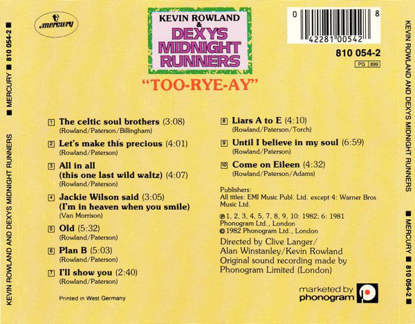 Kevin Rowland & Dexys Midnight Runners : Too-Rye-Ay (CD, Album, RE)