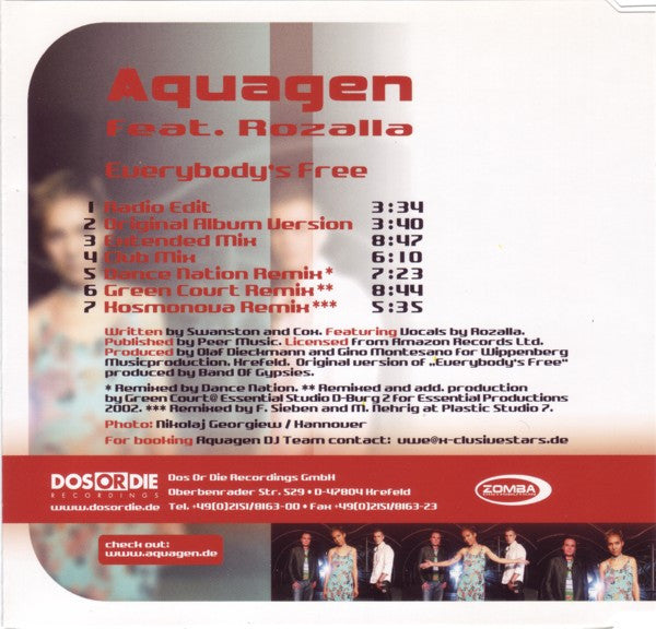 Aquagen Feat. Rozalla : Everybody's Free (CD, Maxi, Copy Prot.)