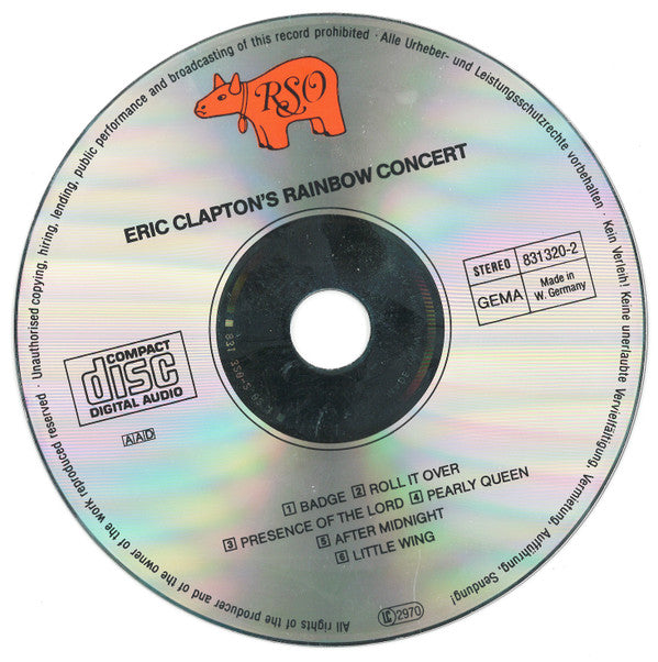 Eric Clapton : Eric Clapton's Rainbow Concert (CD, Album, RE)
