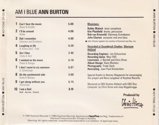 Ann Burton : Am I Blue (CD, Album)