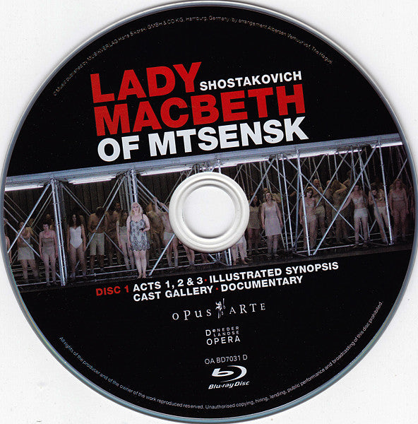 Dmitri Shostakovich : Lady Macbeth Of Mtsensk (2xBlu-ray)