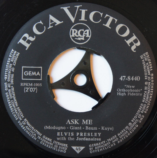 Elvis Presley : Ain't That Loving You Baby (7", Single)