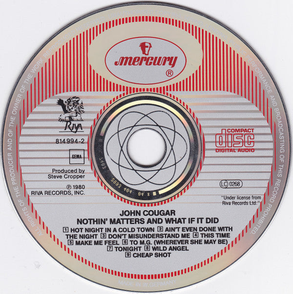 John Cougar Mellencamp : Nothin' Matters And What If It Did (CD, Album, RE)