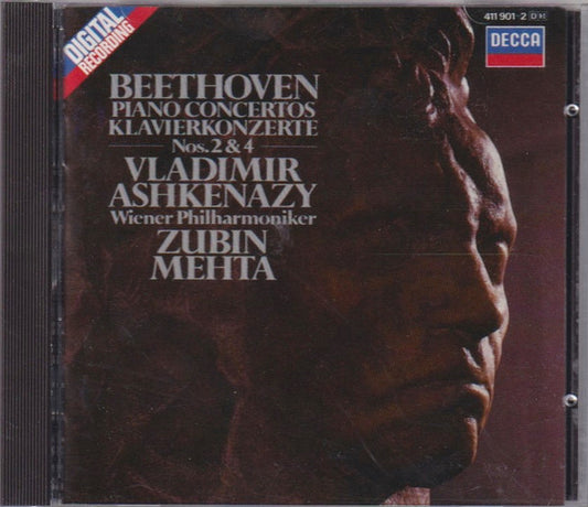 Ludwig van Beethoven / Vladimir Ashkenazy, Wiener Philharmoniker, Zubin Mehta : Piano Concertos Nos. 2 & 4 (CD, Album)