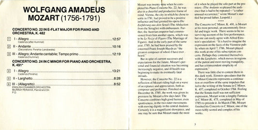 Murray Perahia Plays And Conducts Wolfgang Amadeus Mozart, English Chamber Orchestra : Piano Concertos Nos. 22 & 24 (CD, Album)