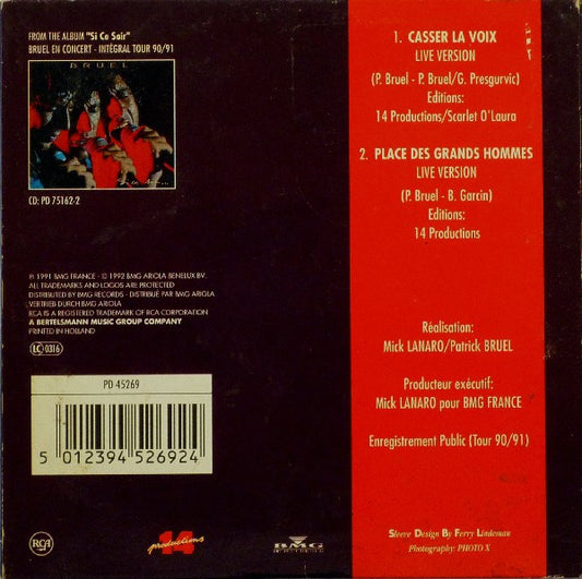 Patrick Bruel : Casser La Voix (Live) (CD, Single)
