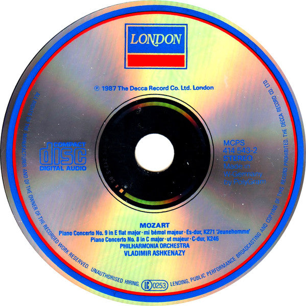 Wolfgang Amadeus Mozart / Vladimir Ashkenazy, Philharmonia Orchestra : Piano Concertos No. 8, K246 & No. 9, K271 (CD, Album)