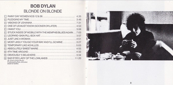 Bob Dylan : Blonde On Blonde (CD, Album, RE)