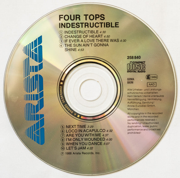 Four Tops : Indestructible (CD, Album)