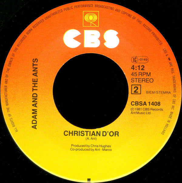 Adam And The Ants : Prince Charming (7", Single)