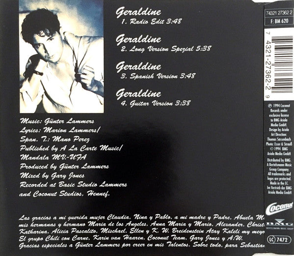 Mano Perez : Geraldine (CD, Maxi)