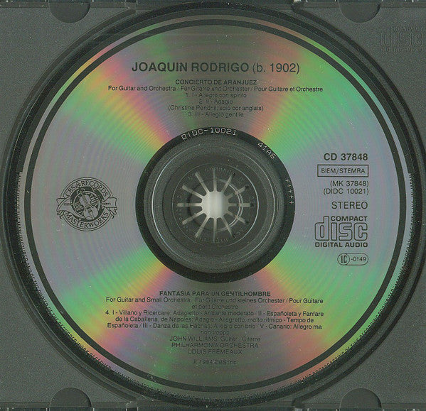 John Williams (7), Joaquín Rodrigo : Concierto De Aranjuez, Fantasía Para Un Gentilhombre (CD, Album)