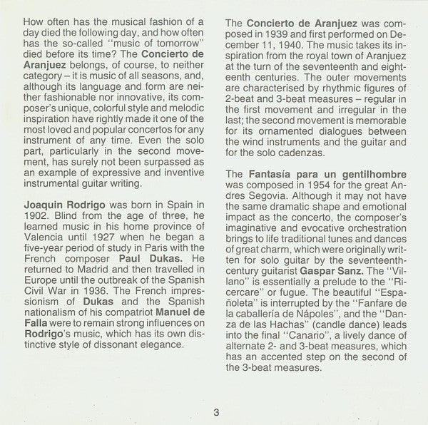 John Williams (7), Joaquín Rodrigo : Concierto De Aranjuez, Fantasía Para Un Gentilhombre (CD, Album)