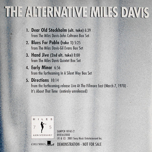 Miles Davis : The Alternative Miles Davis (CD, Promo, Smplr)