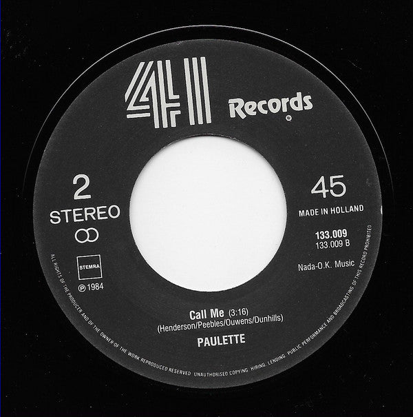 Paulette Bronkhorst : I'm So Excited (7")