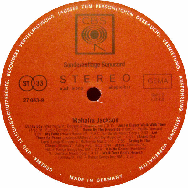 Mahalia Jackson : Mahalia Jackson (LP, Comp, Club)