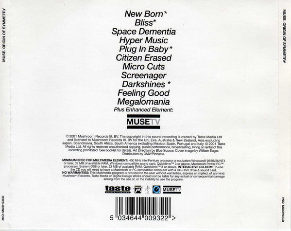 Muse : Origin Of Symmetry (CD, Album, Enh)