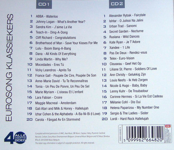 Various : Alle 40 Goed - Eurosong Klassiekers (2xCD, Comp)