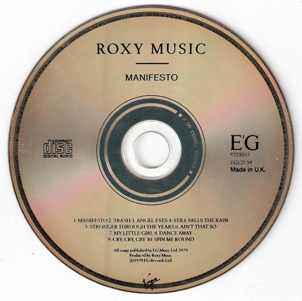 Roxy Music : Manifesto (CD, Album)