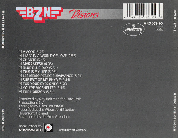 BZN : Visions (CD, Album, M/Print, RE)