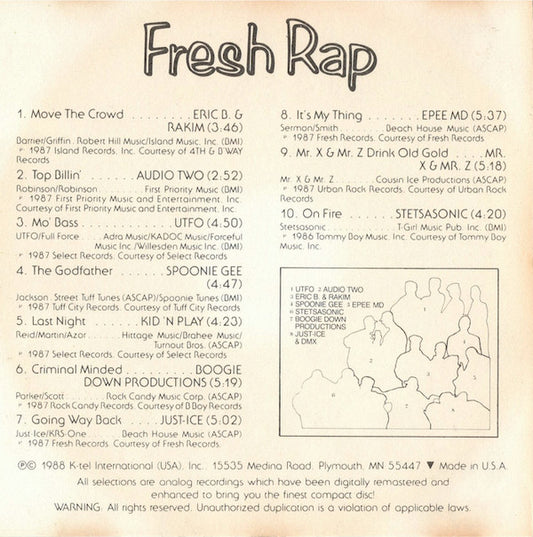 Various : Fresh Rap (CD, Comp)