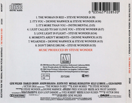 Stevie Wonder : The Woman In Red (Selections From The Original Motion Picture Soundtrack) (CD, Album)