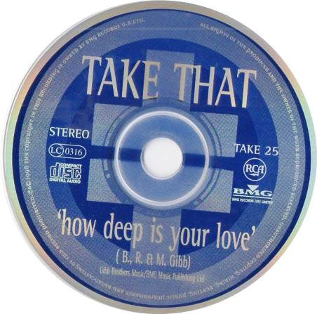 Take That : How Deep Is Your Love (CD, Single, Promo)
