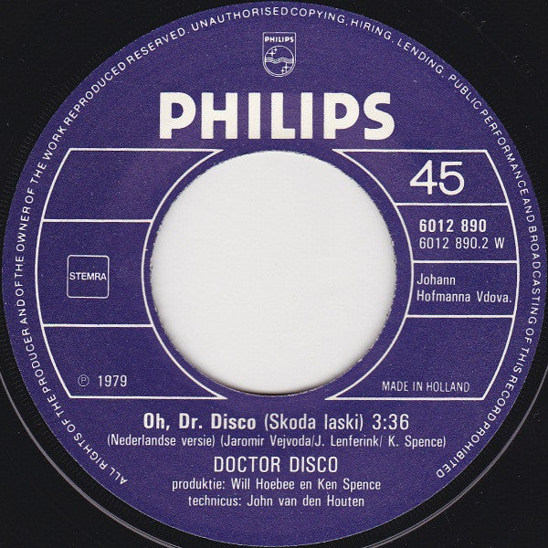 Doctor Disco : Oh Dr. Disco (7")
