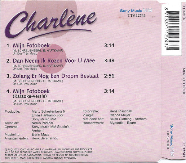 Charlene (3) : Mijn Fotoboek (CD, Single)