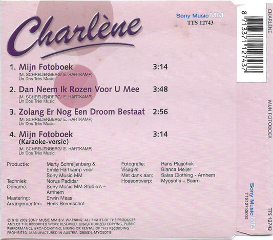 Charlene (3) : Mijn Fotoboek (CD, Single)
