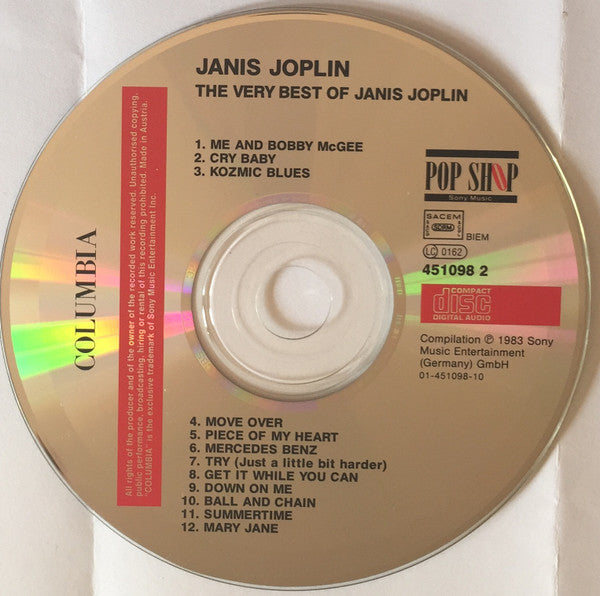 Janis Joplin : The Very Best Of (CD, Comp)