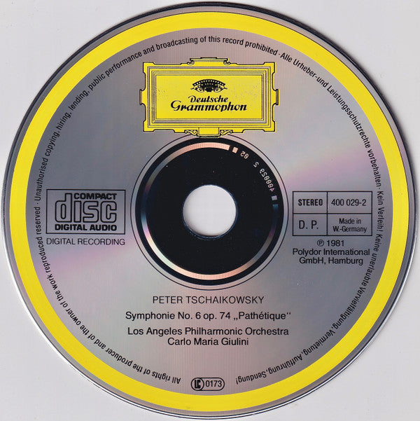 Pyotr Ilyich Tchaikovsky, Los Angeles Philharmonic Orchestra / Carlo Maria Giulini : Symphonie No.6 »Pathétique« (CD, Album)