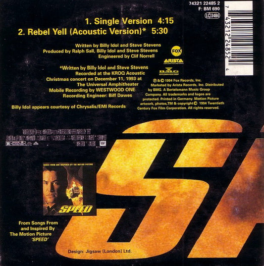 Billy Idol : Speed (CD, Single, Car)