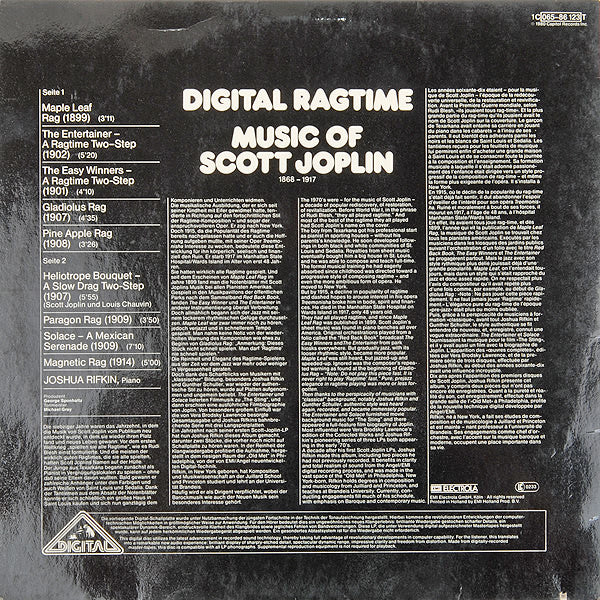 Joshua Rifkin : Digital Ragtime - Music Of Scott Joplin (LP, Album)