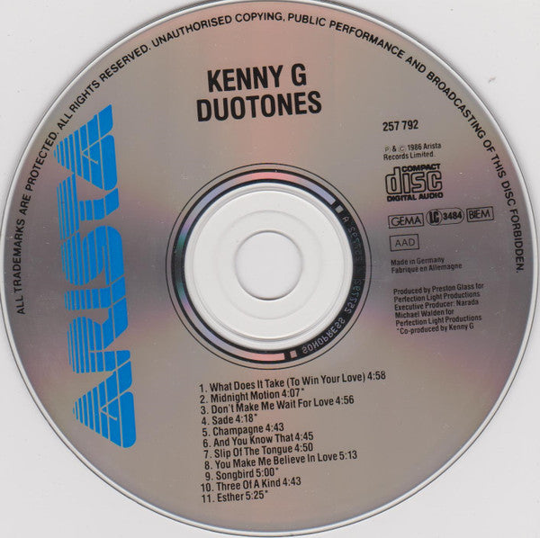 Kenny G (2) : Duotones (CD, Album)