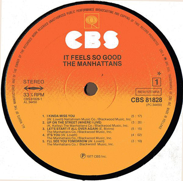 Manhattans : It Feels So Good (LP, Album)