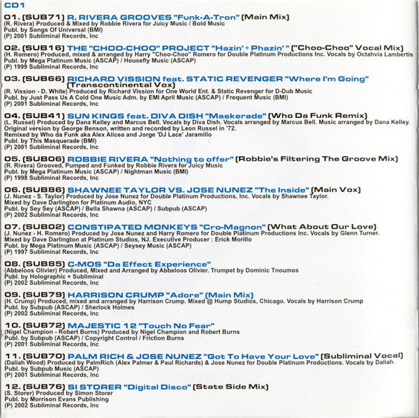 Various : Subliminal French Edition - Volume 1 (2xCD, Comp)
