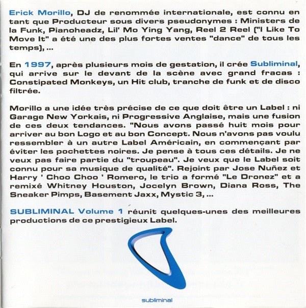 Various : Subliminal French Edition - Volume 1 (2xCD, Comp)