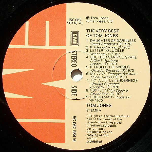 Tom Jones : The Very Best Of (LP, Comp)