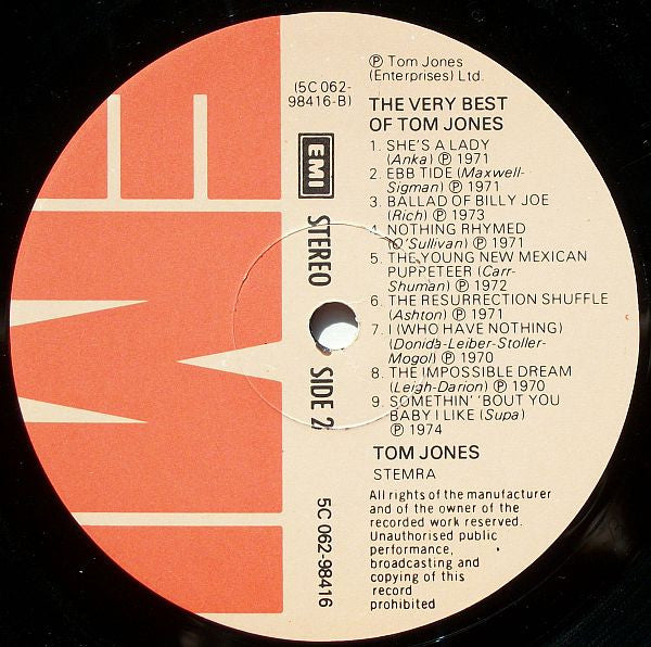 Tom Jones : The Very Best Of (LP, Comp)