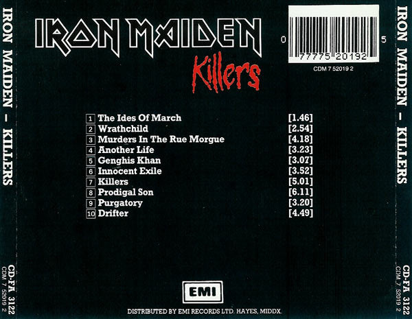 Iron Maiden : Killers (CD, Album, RE)