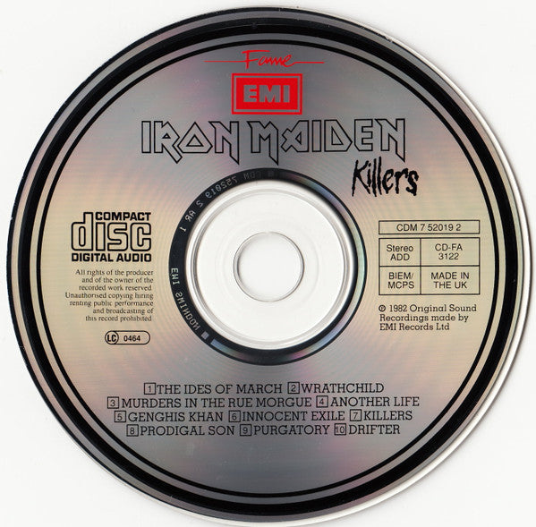 Iron Maiden : Killers (CD, Album, RE)