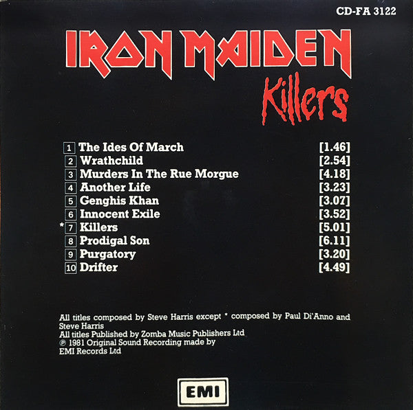 Iron Maiden : Killers (CD, Album, RE)