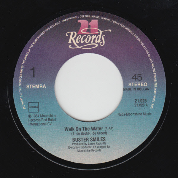 Buster Smiles : Walk On The Water (7", Single)